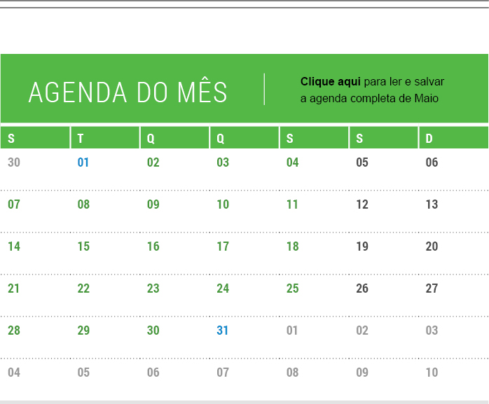 Clique aqui para ler e salvar a agenda completa de Março