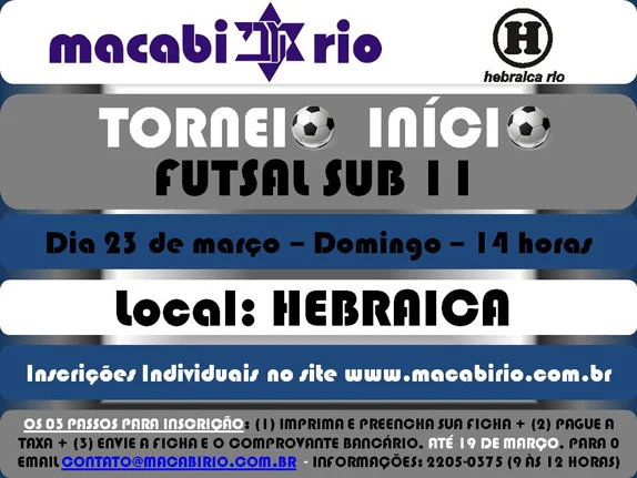 Torneio Início de Futsal Sub 11 – na Hebraica