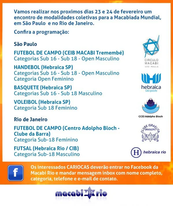 Imagem do acervo: SELETIVAS (CARIOCAS) PARA JOGOS MACABEUS MUNDIAIS EM ISRAEL 2013