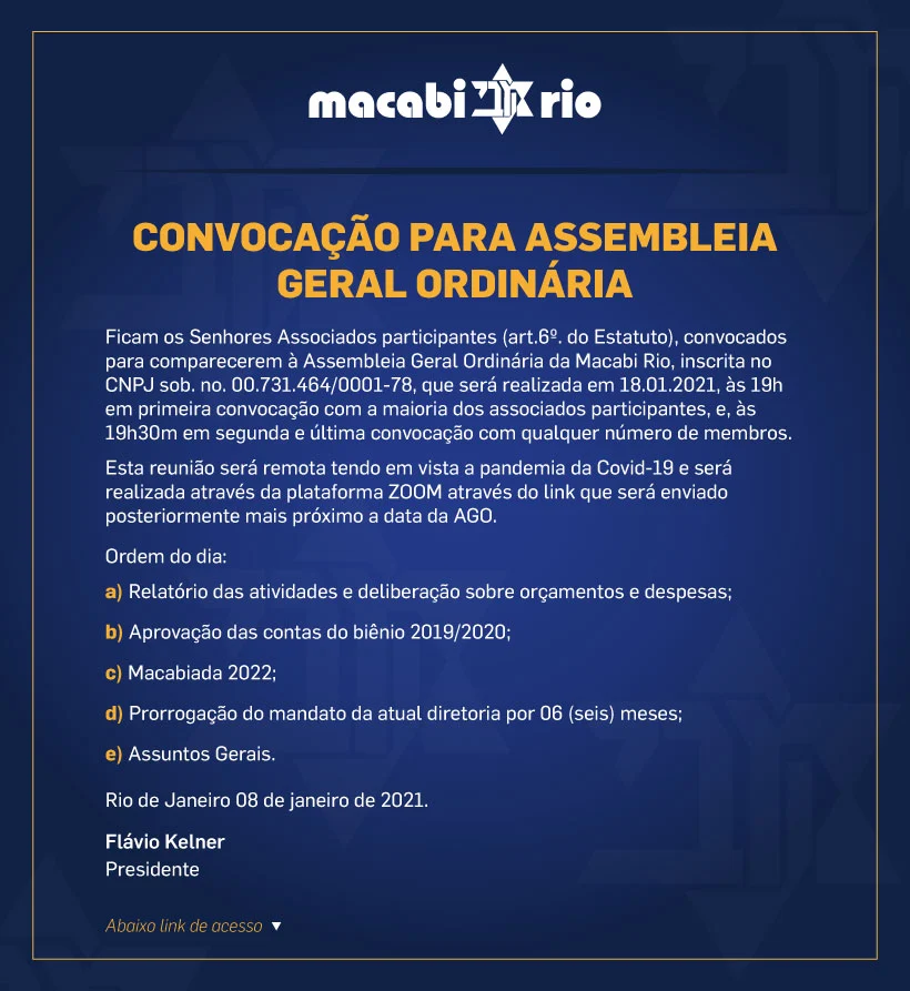 Convocação para Assembleia Geral Ordinária
