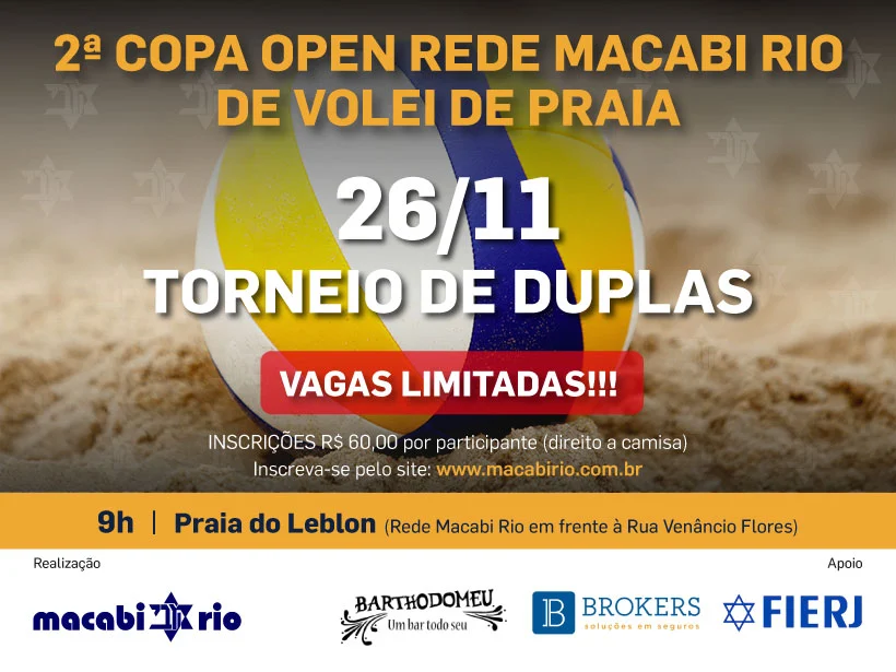 2ª COPA OPEN REDE MACABI RIO DE VOLEI DE PRAIA